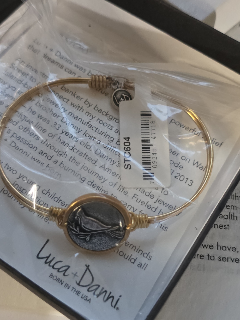Luca + Danni Gold Bangle with Cardinal Medallion